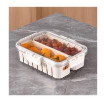 Organizador de Geladeira 2 e 5l com Tampa de Acrílico e Drenagem em Plástico Transparente Top Rio Organizador de Geladeira 2 e 5l com Tampa de Acrílico e Drenagem em Plástico Transparente Top Rio