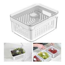 Organizador De Geladeira 2,2 Litros Com Cesto Clear Fresh - Natural OF450 Organizador De Geladeira 2,2 Litros Com Cesto Clear Fresh - Natural OF450