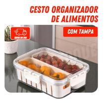 Organizador De Geladeira 2,5L Tampa De Acrílico E Drenagem Organizador De Geladeira 2,5L Tampa De Acrílico E Drenagem