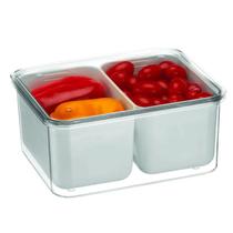 Organizador De Geladeira 2,7L Cesto Duplo Escorredor