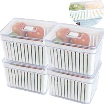 Organizador de Geladeira 3,8L Kit 4, 3, 2 ou 1 Uni com Tampa Grande Transparente Acrílico Trava Pote Organizador de Geladeira 3,8L Kit 4, 3, 2 ou 1 Uni com Tampa Grande Transparente Acrílico Trava Pote