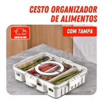 Organizador de Geladeira 4,6L com Tampa de Acrílico e Drenagem