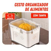Organizador de Geladeira 5,4L com Tampa de Acrílico e Drenagem Organizador de Geladeira 5,4L com Tampa de Acrílico e Drenagem