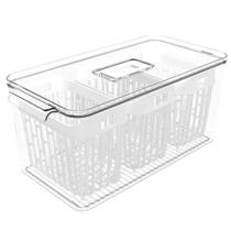 Organizador de Geladeira 6l Com 3 Cestos Plástico Frutas Dry Coza Grande Cozinha