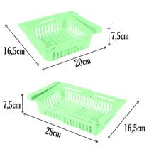 Organizador de Geladeira Ajustável Cesta Gaveta Colorida