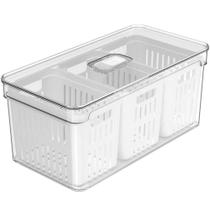 Organizador de Geladeira Clear Fresh 3 Cestos 5l Ou Frutas Legumes Cozinha