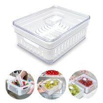Organizador de Geladeira Clear Fresh Natural Com Cesto Escorredor Travas e Válvula Organizador de Geladeira Clear Fresh Natural Com Cesto Escorredor Travas e Válvula