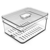 Organizador de Geladeira Clear Fresh OU Com Escorredor Interno 2,2 Litros