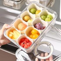Organizador de geladeira com 8 divisórias removíveis pote hermético multiuso porta frios frutas e pe Organizador de geladeira com 8 divisórias removíveis pote hermético multiuso porta frios frutas e pe