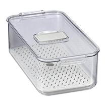 Organizador de Geladeira com Escorredor e Tampa 32x16,5x10 Organizador de Geladeira com Escorredor e Tampa 32x16,5x10