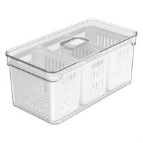 Organizador De Geladeira Com Escorredor Tampa 5l Clear Fresh Organizador De Geladeira Com Escorredor Tampa 5l Clear Fresh