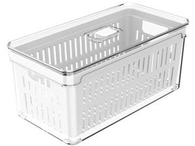 Organizador De Geladeira Com Escorredor Tampa 5l Clear Fresh