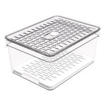 Organizador de Geladeira com Grade 2,3L Transparente Pequeno Frutas Legumes Crippa Organizador de Geladeira com Grade 2,3L Transparente Pequeno Frutas Legumes Crippa