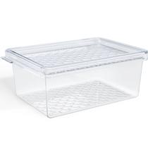 Organizador de Geladeira com Tampa 660ml Cozinha Multiuso Frutas Pequeno Transparente UZ