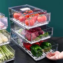 Organizador de geladeira Diskary de grande capacidade, sem BPA, 2 gavetas