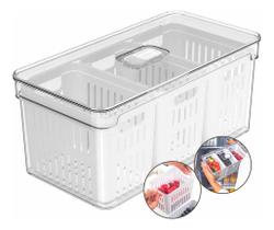 Organizador De Geladeira Frutas Verduras Com Cesto Triplo Ou Organizador De Geladeira Frutas Verduras Com Cesto Triplo Ou