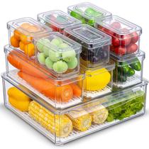 Organizador de geladeira KUMD, pacote com 10 tampas, PET transparente, sem BPA Organizador de geladeira KUMD, pacote com 10 tampas, PET transparente, sem BPA