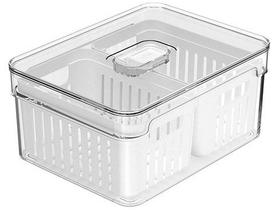 Organizador de Geladeira Organização Clear Fresh 2,2L com Dois Cestos - OU