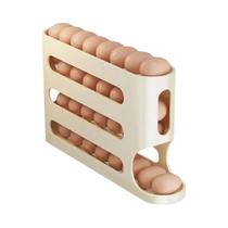 Organizador De Geladeira Para Ovos Com Grande Capacidade, 4 Camadas, Auto-Rolagem E Porta Lateral Organizador De Geladeira Para Ovos Com Grande Capacidade, 4 Camadas, Auto-Rolagem E Porta Lateral