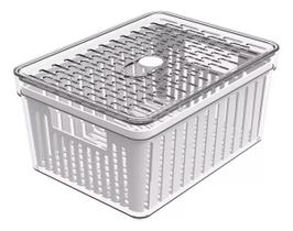 Organizador De Geladeira Pequeno Frutas Legumes Com Cesto