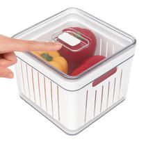 Organizador de geladeira plastutti elegance alto quadrado com cesta 2,8l