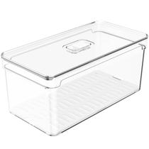 Organizador De Geladeira Porta Frutas Legumes Vegetais 5L Com Respiradouro Clear Fresh OU Organizador De Geladeira Porta Frutas Legumes Vegetais 5L Com Respiradouro Clear Fresh OU