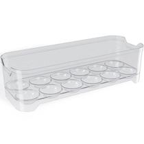 Organizador de Geladeira Porta Ovos 12 Unidades 28x10x7,5cm Transparente Plástico UZ Organizador de Geladeira Porta Ovos 12 Unidades 28x10x7,5cm Transparente Plástico UZ