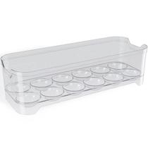 Organizador de Geladeira Porta Ovos 12 Unidades 28x10x7,5cm Transparente Plástico UZ Organizador de Geladeira Porta Ovos 12 Unidades 28x10x7,5cm Transparente Plástico UZ