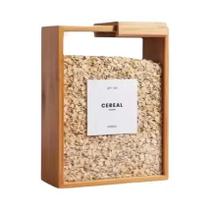 Organizador de grãos de cereais de recipiente de armazenamento de cozinha de bambu resistente