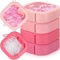 Organizador de gravatas de cabelo Kathfly Pink Color 4 peças empilhável
