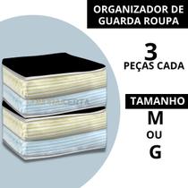 Organizador de Guarda Roupa Multiuso Transparente Saco Embalagem M e G