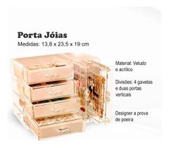 Organizador De Joias Acrílico Brincos Colares Bijuteria Luxo