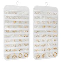 Organizador de joias DonyEco, 80 bolsos, dupla face, pacote com 2 unidades, branco