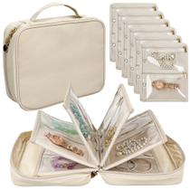 Organizador de Joias LingLingo Estojo de Viagem 23x18x8 cm Bege Organizador de Joias LingLingo Estojo de Viagem 23x18x8 cm Bege