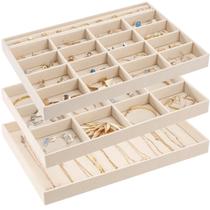 Organizador de Joyas ProCase apilable de terciopelo 35x24x3 cm Set de 3