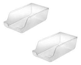 Organizador de Latas Suporte Latinha Transparente Kit 2 Poliestireno 36x18x11cm