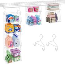 Organizador de lavanderia suspenso Sonyabecca 4-Tier White Organizador de lavanderia suspenso Sonyabecca 4-Tier White