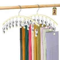 Organizador de leggings Volnamal Closet com 10 clipes comporta 20 leggings Organizador de leggings Volnamal Closet com 10 clipes comporta 20 leggings