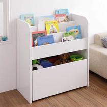Organizador De Livros Com Baú Infantil Austin 100% Mdf (livreiro brinquedos quarto brinquedoteca criança)
