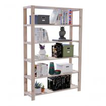 Organizador De Livros Modelo Estante 6 Prateleiras Pinus