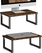 Organizador de madeira Monitor Stand Riser Simple Trending, pacote com 2