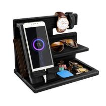 Organizador de Madera para Teléfono y Mesita de Noche para Hombres Organizador de Madera para Teléfono y Mesita de Noche para Hombres