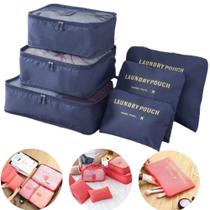 Organizador de Mala Armazenamento Viagem Roupa Kit 6 Peças Necessaire