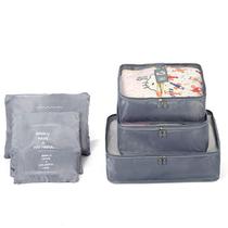 Organizador de Mala com 6 peças Branco com Cactus Organizador de Mala com 6 peças Branco com Cactus