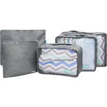 Organizador de Mala de Viagem Cinza com 5 Peças