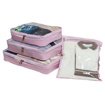 Organizador de Mala para Viagem Bagagem Kit com 4 Peças