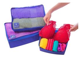 Organizador de Mala para Viagem Kit 3 Peças Necessaire Bolsa