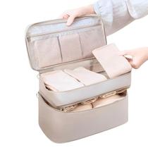 Organizador de Mala Sapato Reforçado Viagem Necessaire Alça de Mão Saquinho Cosmético Moderno Feminino Maquiagem Imperme