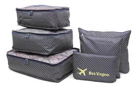 Organizador De Mala Viagem 6 Peças Necessaire Bolsa Unissex