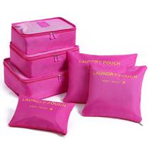 Organizador de Mala Viagem Necessaire Kit 6 Peças Pink CBRN20614
